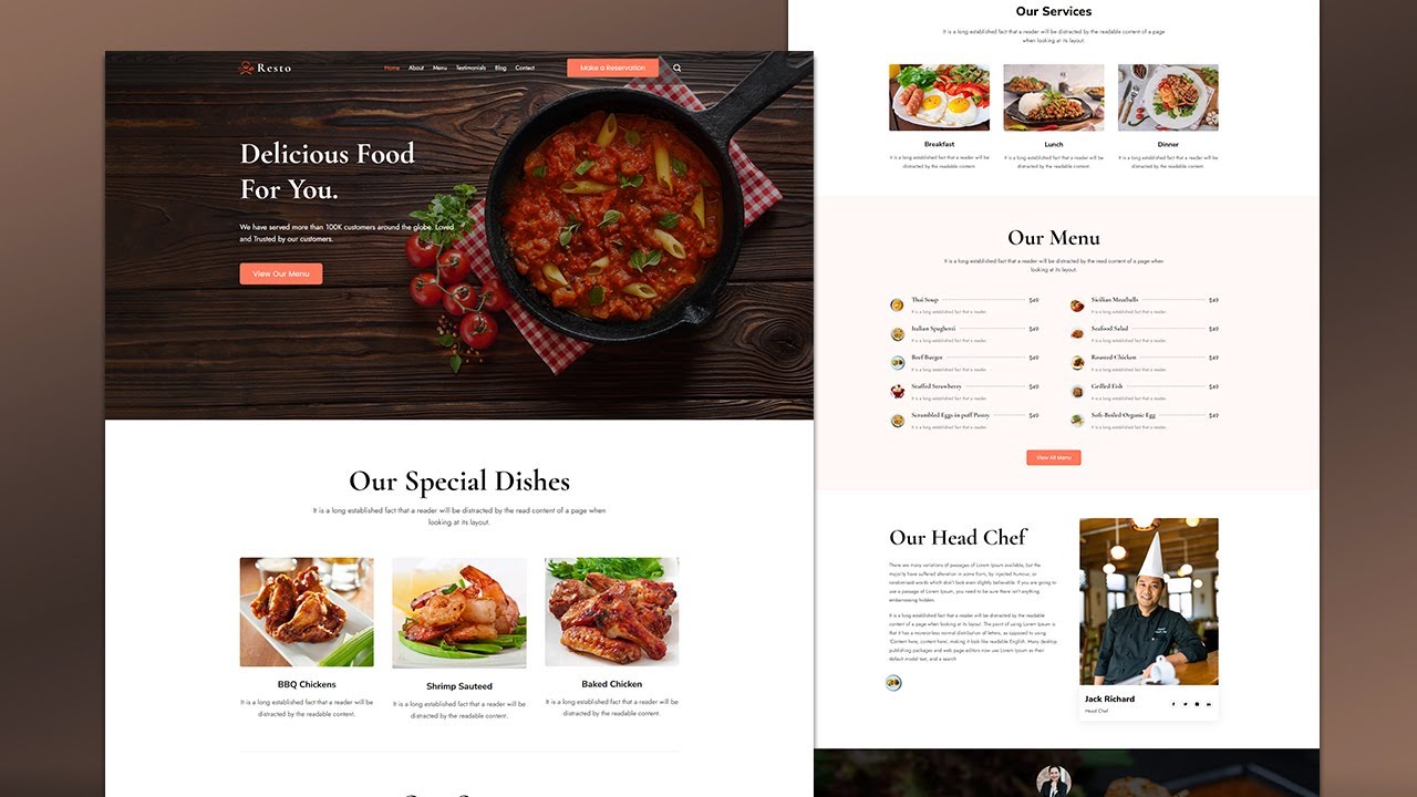 Online Menu Site